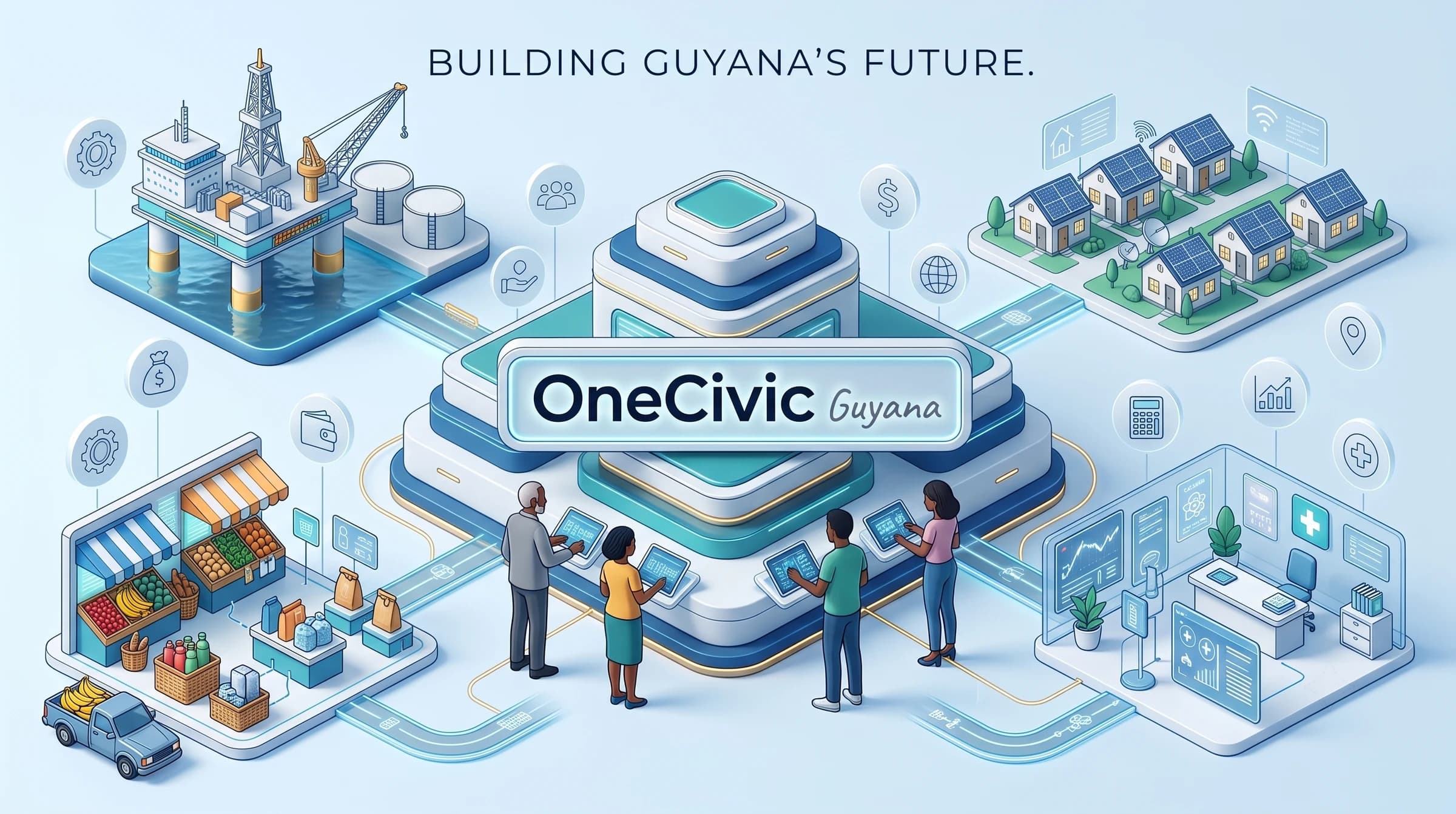 OneCivic Guyana: one platform linking energy, housing, marketplace and health services for every community